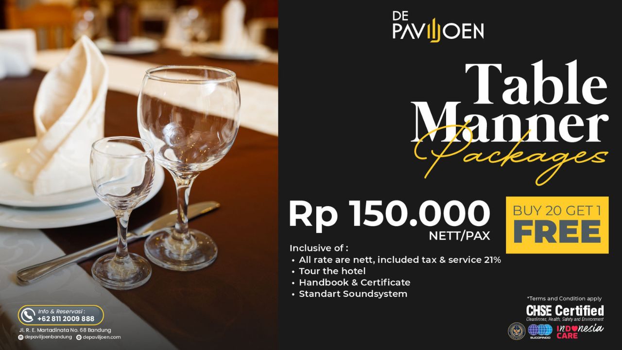 Table Manner program, Hotel De Paviljoen Bandung